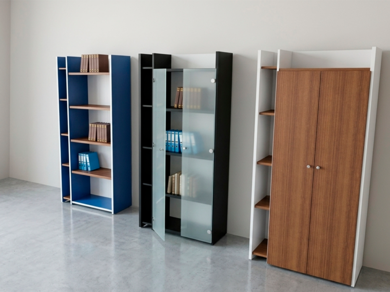 Librero de piso Weni con y sin puertas