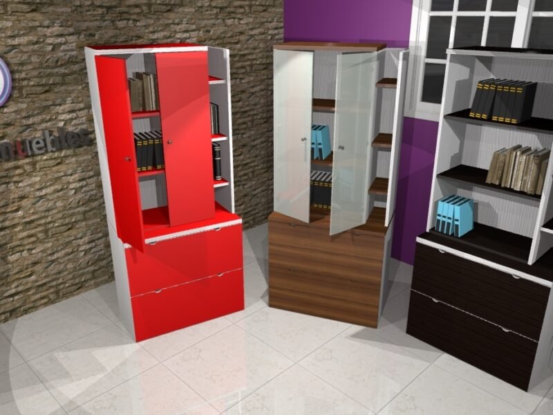 Librero de piso Weni cajones